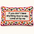Nice to Say Needlepoint Throw Pillow