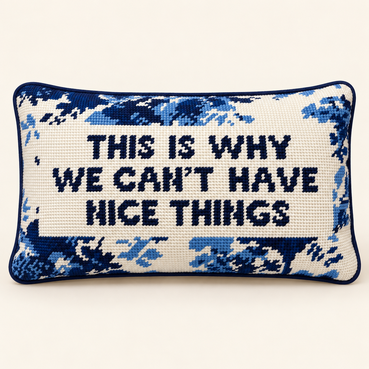 Nice Things Needlepoint Pillow