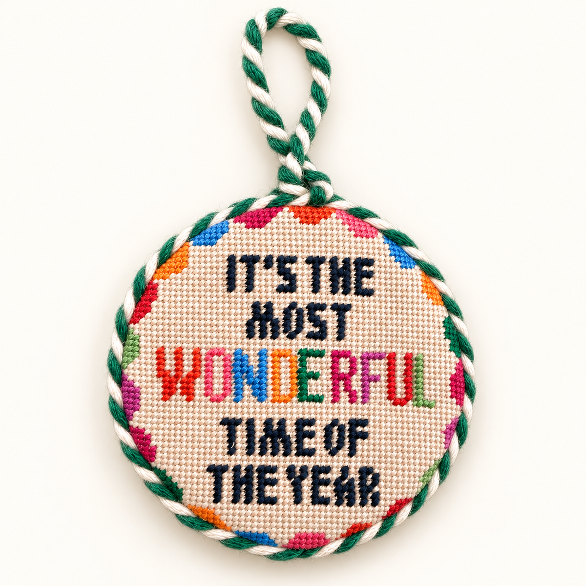 Most Wonderful Time Needlepoint Ornament