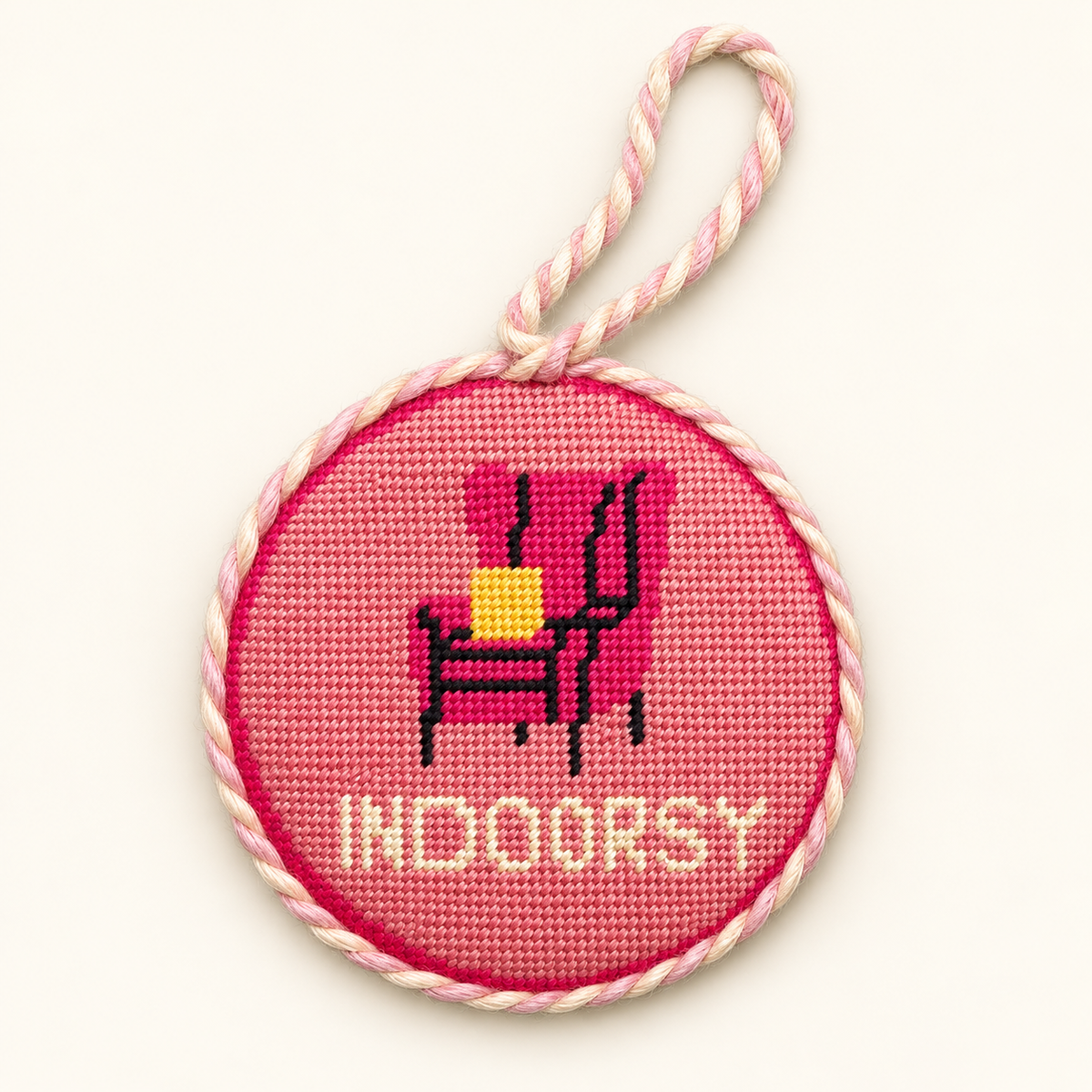 Indoorsy Needlepoint Ornament