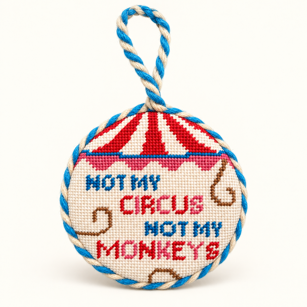Not my Circus Needlepoint Ornament